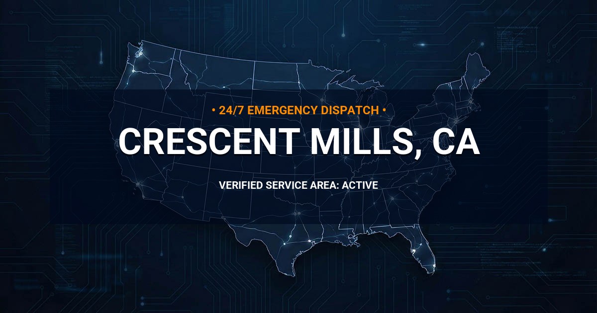 Emergency Plumbing Dispatch Map for Plumbing Services: Crescent Mills, CA