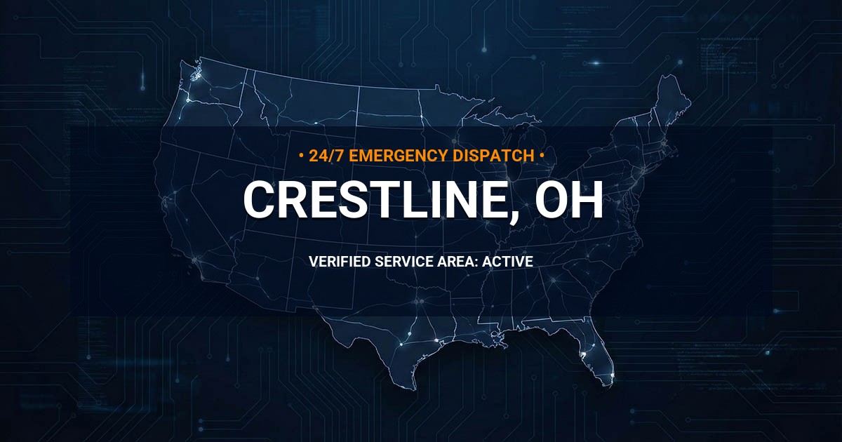 Emergency Plumbing Dispatch Map for Plumbing Services: Crestline, OH