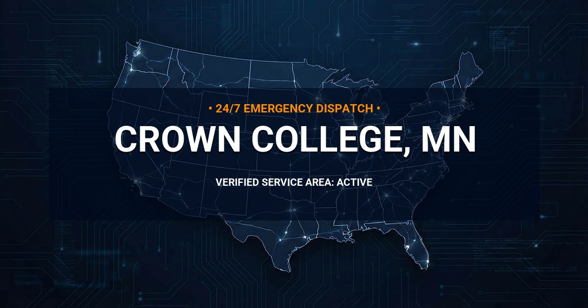 Emergency Plumbing Dispatch Map for Plumbing Services: Crown College, MN