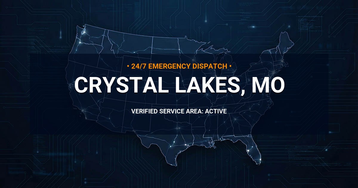 Emergency Plumbing Dispatch Map for Plumbing Services: Crystal Lakes, MO