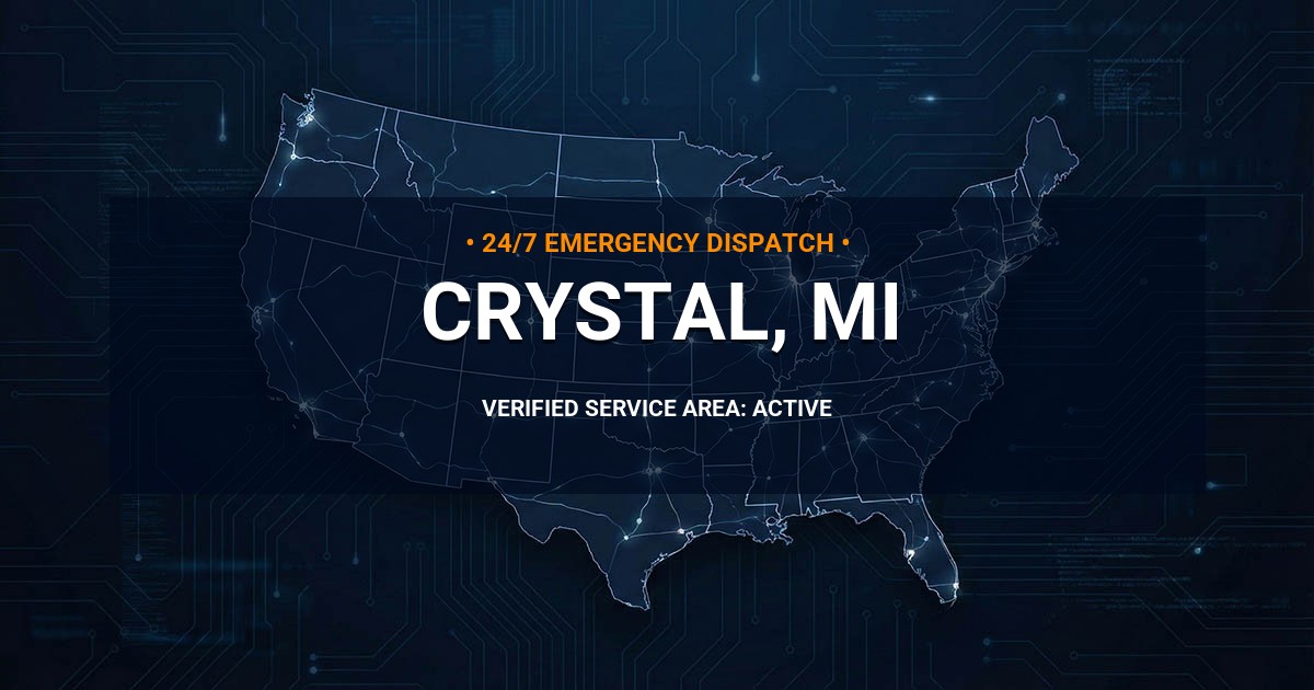 Emergency Plumbing Dispatch Map for Plumbing Services: Crystal, MI
