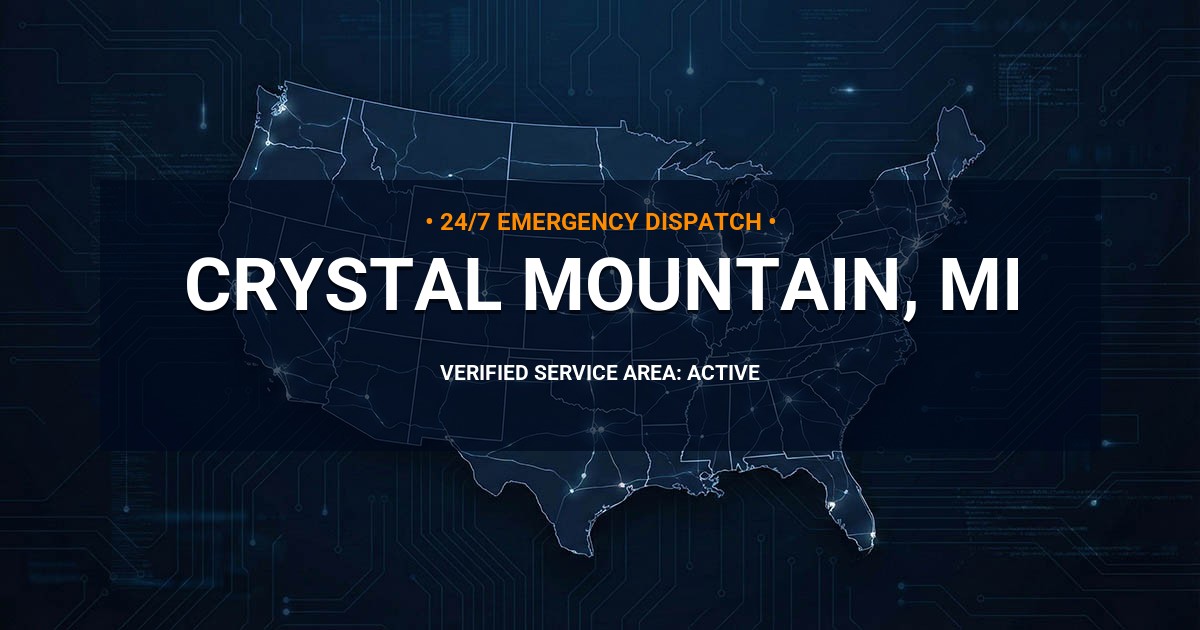 Emergency Plumbing Dispatch Map for Plumbing Services: Crystal Mountain, MI
