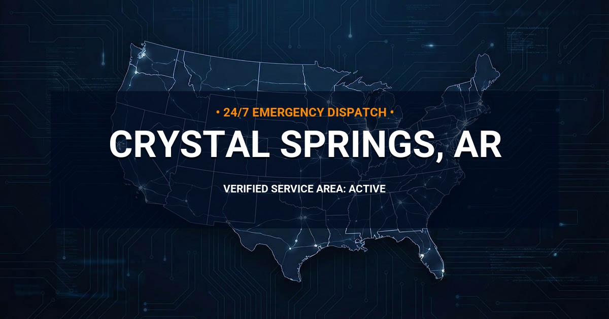 Emergency Plumbing Dispatch Map for Plumbing Services: Crystal Springs, AR