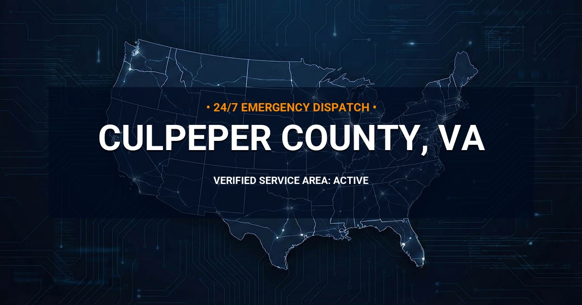 Emergency Plumbing Dispatch Map for Culpeper County Plumbing Logistics