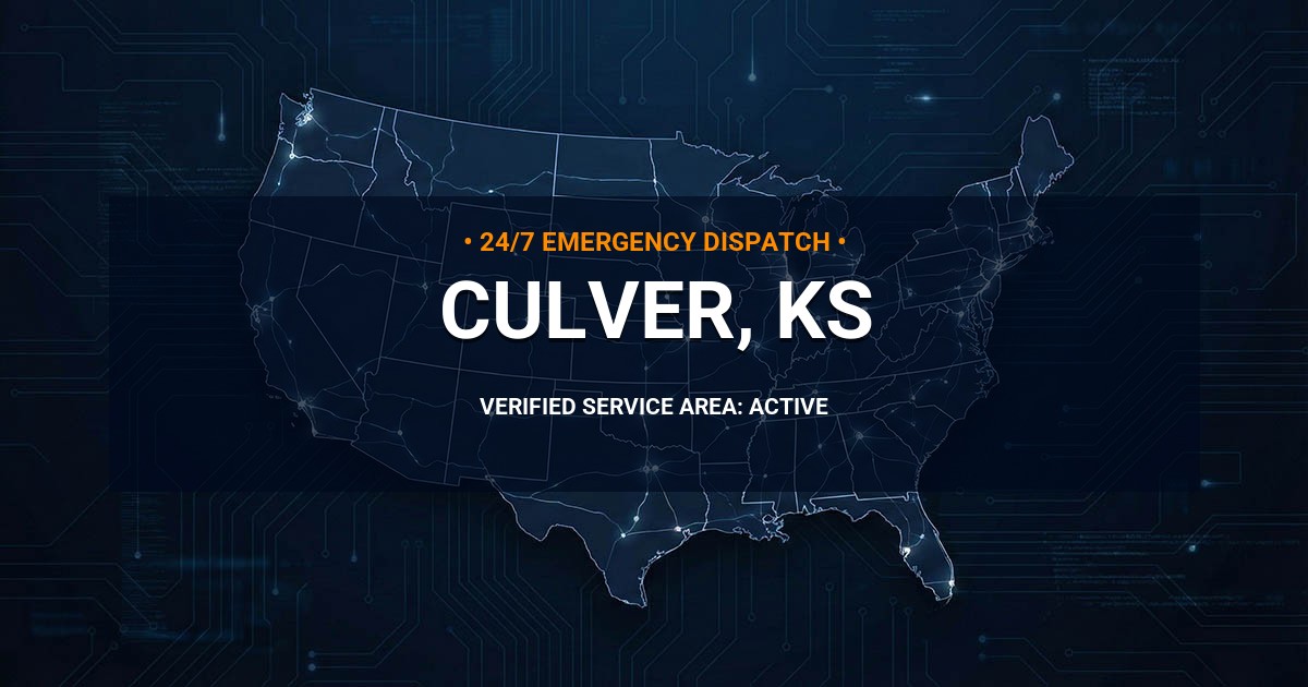 Emergency Plumbing Dispatch Map for Plumbing Services: Culver, KS