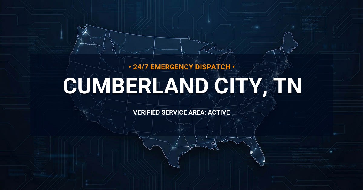 Emergency Plumbing Dispatch Map for Plumbing Services: Cumberland City, TN