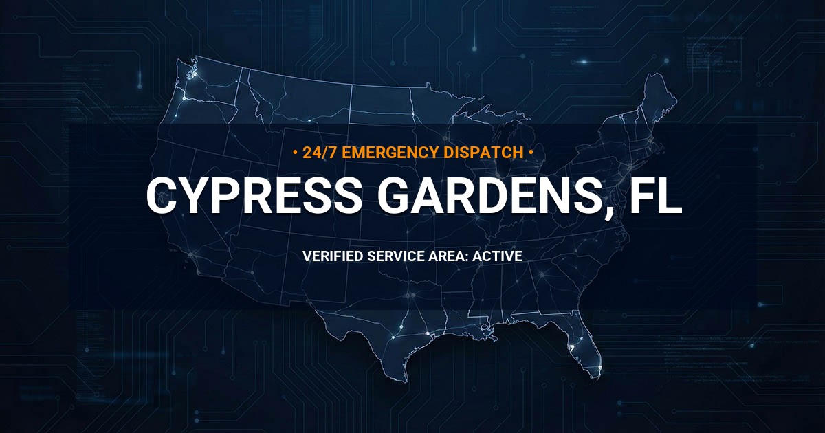 Emergency Plumbing Dispatch Map for Plumbing Services: Cypress Gardens, FL