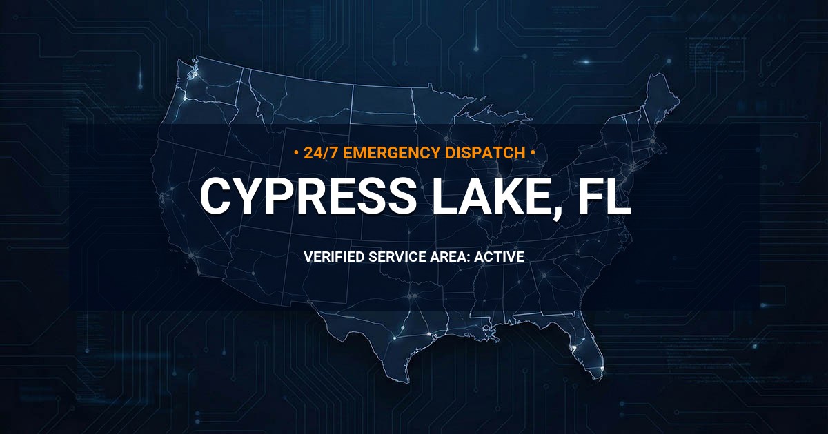 Emergency Plumbing Dispatch Map for Plumbing Services: Cypress Lake, FL