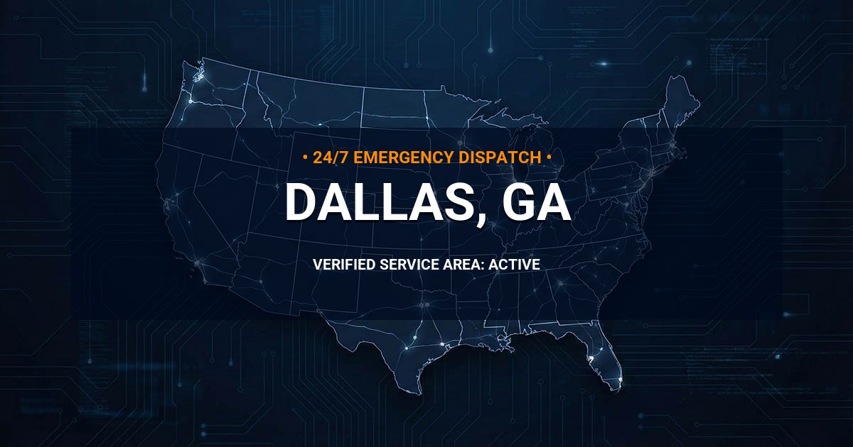 Emergency Plumbing Dispatch Map for Plumbing Services: Dallas, GA