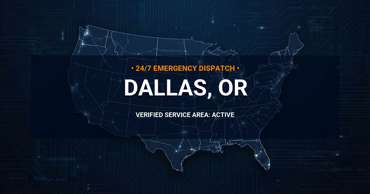 Emergency Plumbing Dispatch Map for Plumbing Services: Dallas, OR