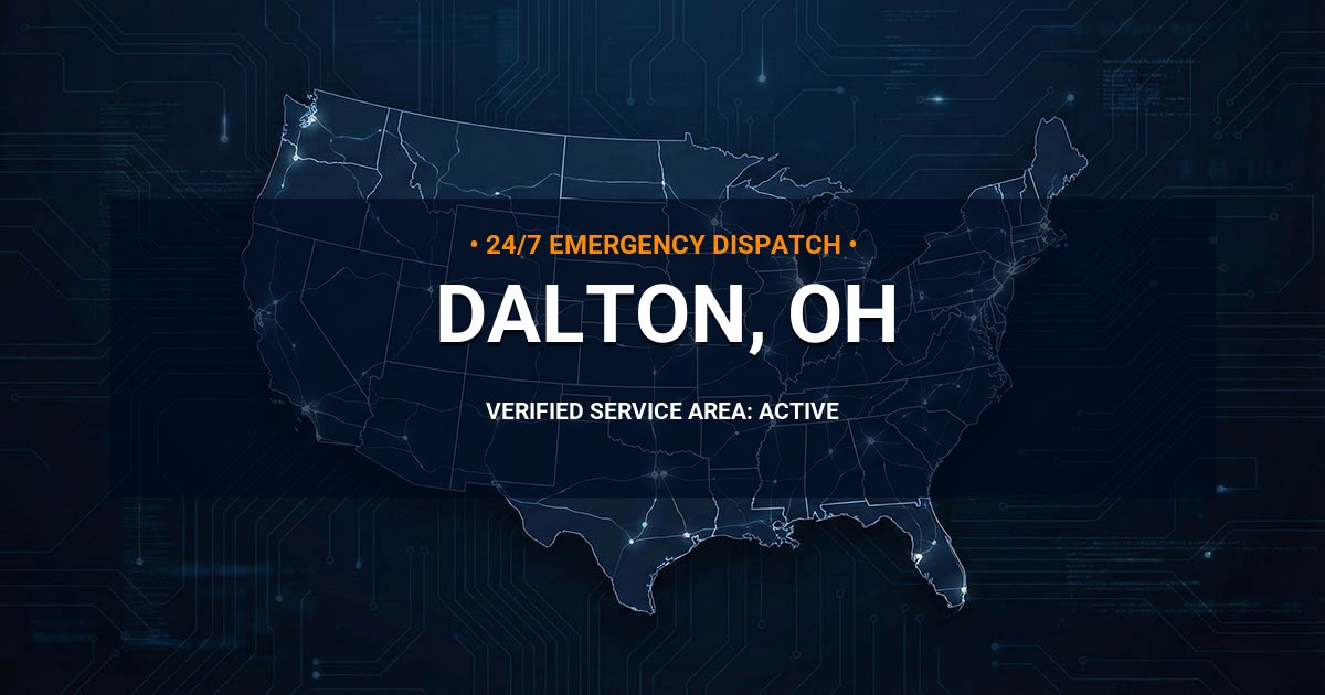 Emergency Plumbing Dispatch Map for Plumbing Services: Dalton, OH