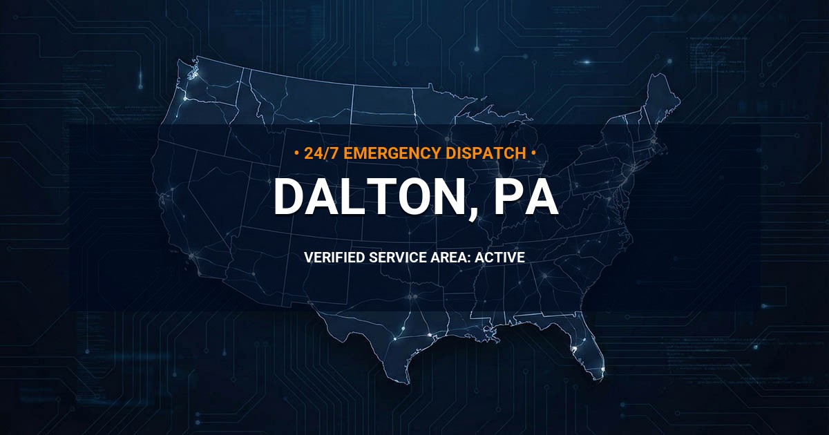 Emergency Plumbing Dispatch Map for Plumbing Services: Dalton, PA