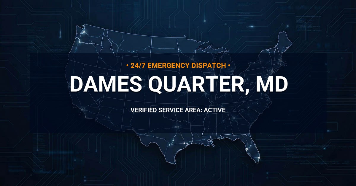Emergency Plumbing Dispatch Map for Plumbing Services: Dames Quarter, MD