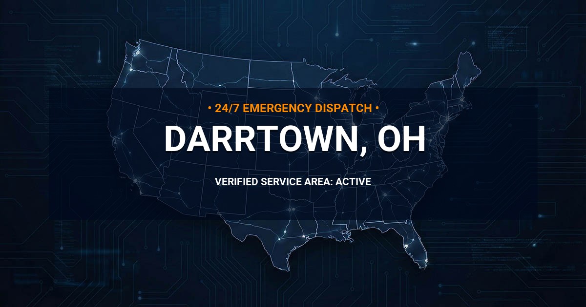 Emergency Plumbing Dispatch Map for Plumbing Services: Darrtown, OH