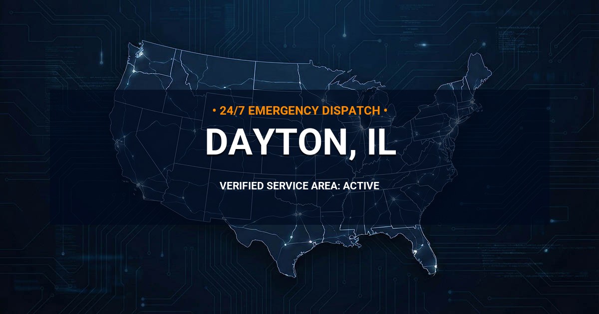 Emergency Plumbing Dispatch Map for Plumbing Services: Dayton, IL