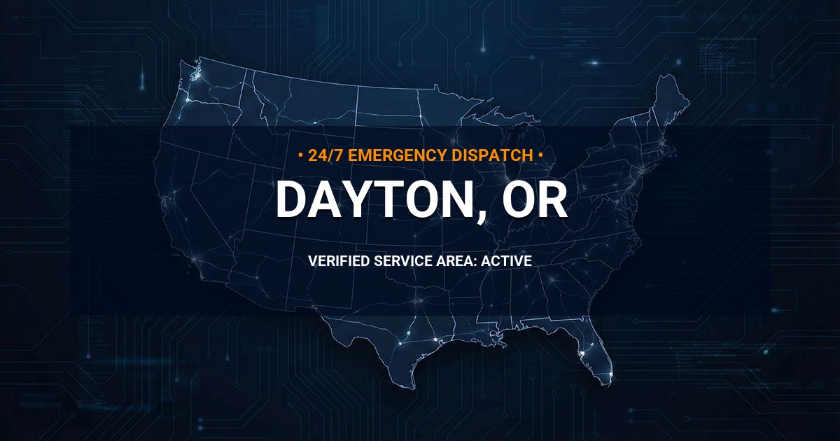 Emergency Plumbing Dispatch Map for Plumbing Services: Dayton, OR