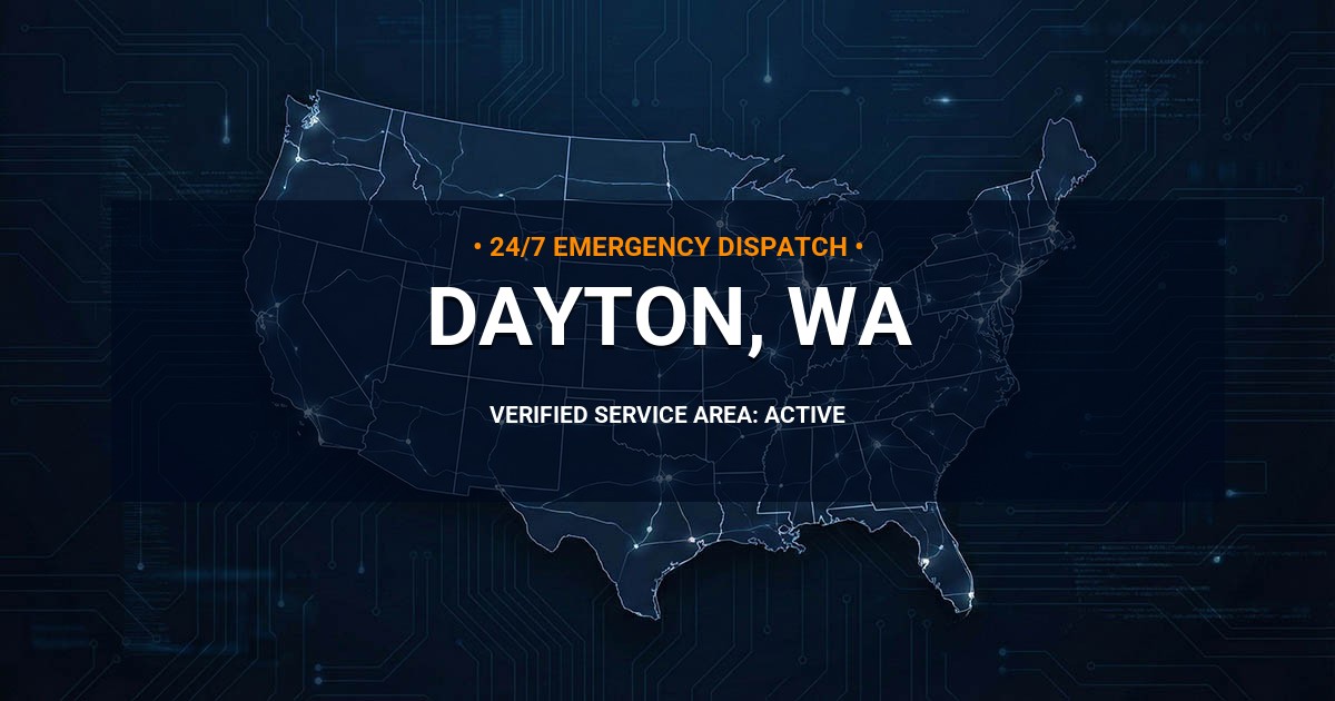 Emergency Plumbing Dispatch Map for Plumbing Services: Dayton, WA