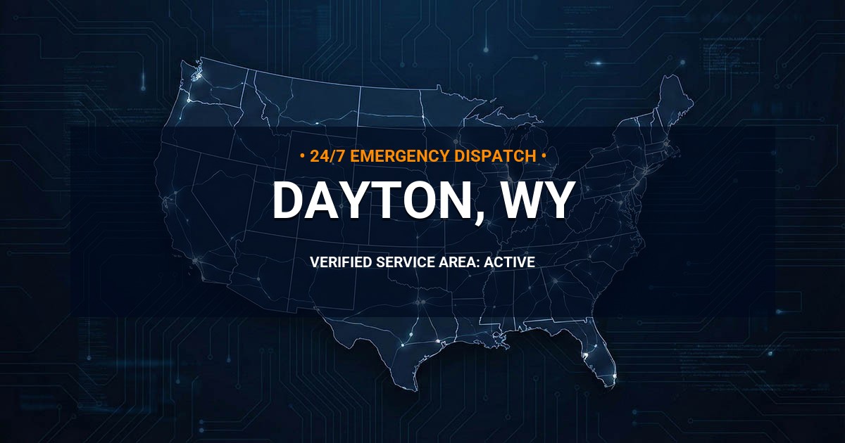 Emergency Plumbing Dispatch Map for Plumbing Services: Dayton, WY
