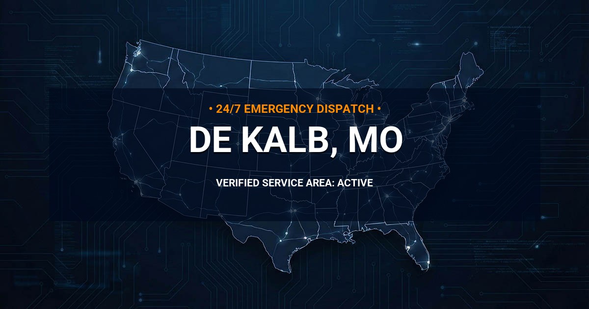 Emergency Plumbing Dispatch Map for Plumbing Services: De Kalb, MO