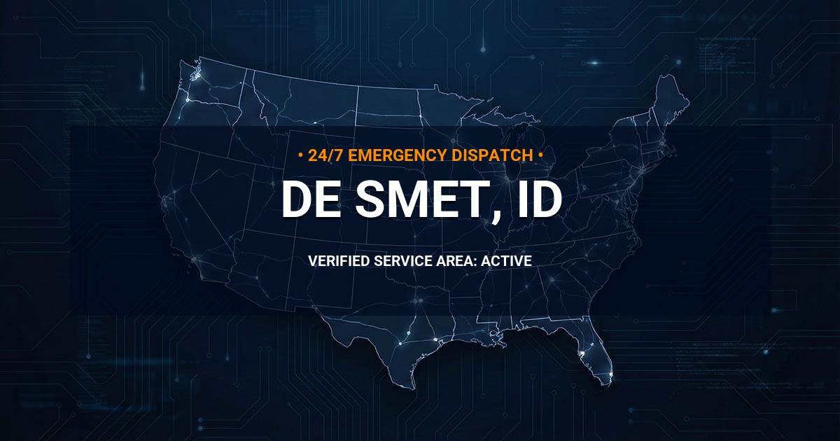 Emergency Plumbing Dispatch Map for Plumbing Services: De Smet, ID