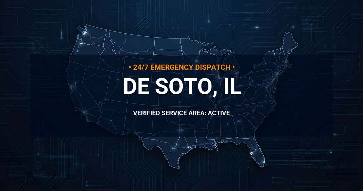 Emergency Plumbing Dispatch Map for Plumbing Services: De Soto, IL