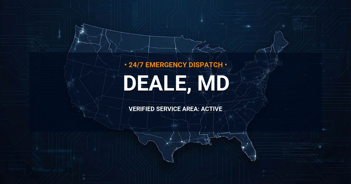 Emergency Plumbing Dispatch Map for Plumbing Services: Deale, MD
