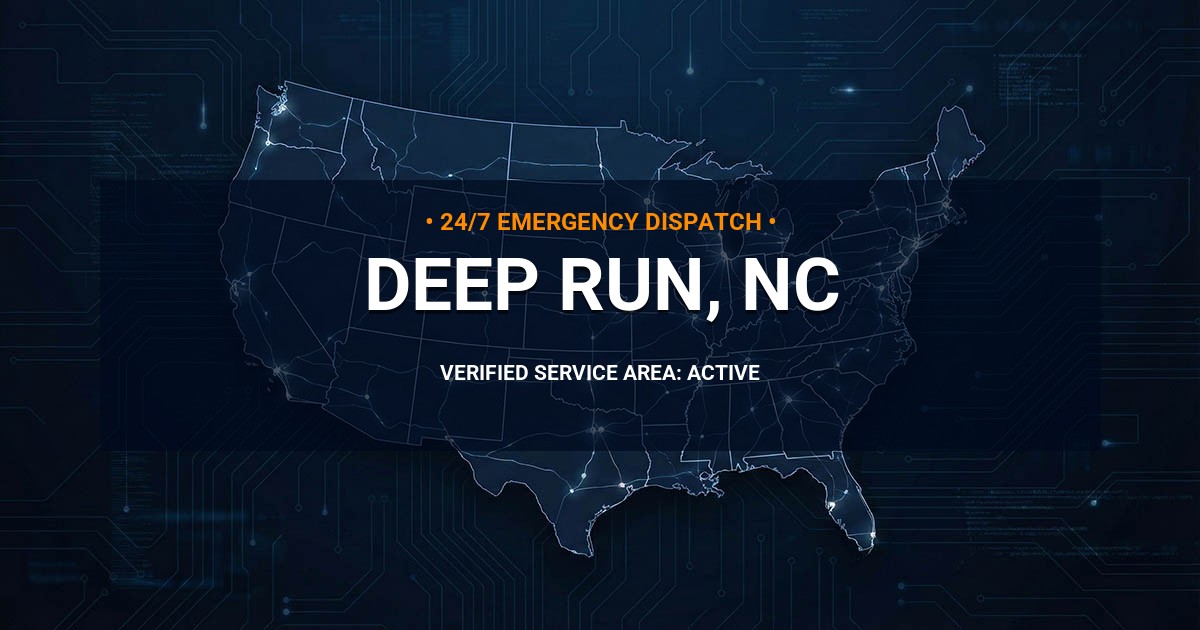 Emergency Plumbing Dispatch Map for Plumbing Services: Deep Run, NC