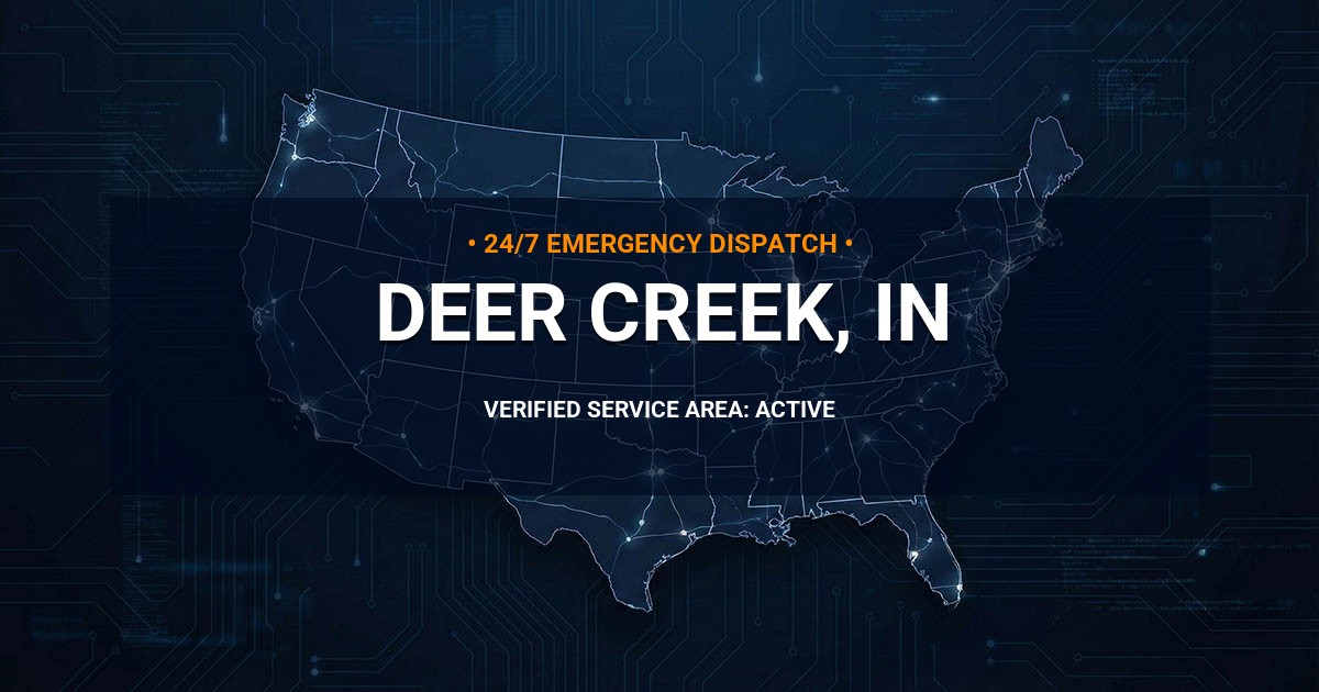 Emergency Plumbing Dispatch Map for Plumbing Services: Deer Creek, IN