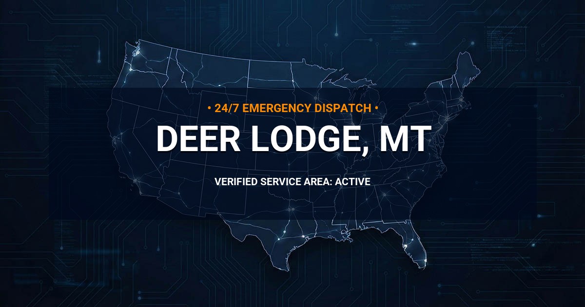 Emergency Plumbing Dispatch Map for Plumbing Services: Deer Lodge, MT