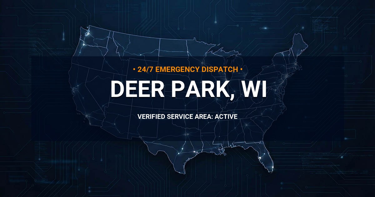 Emergency Plumbing Dispatch Map for Plumbing Services: Deer Park, WI