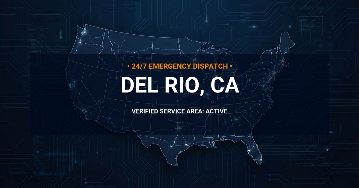 Emergency Plumbing Dispatch Map for Plumbing Services: Del Rio, CA