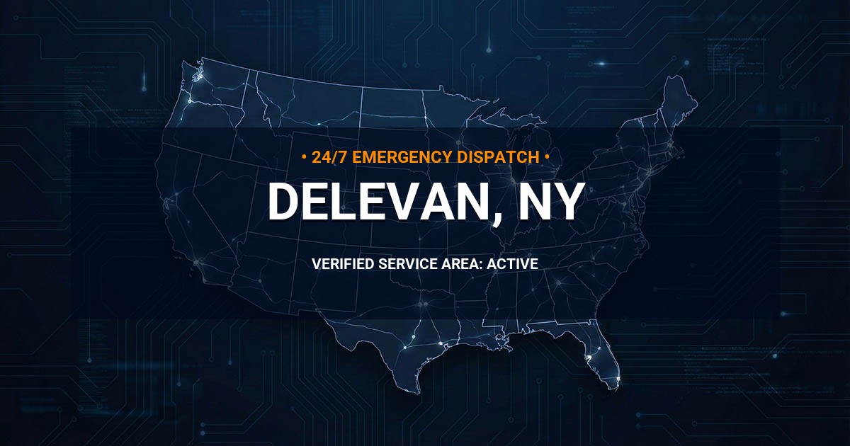 Emergency Plumbing Dispatch Map for Plumbing Services: Delevan, NY