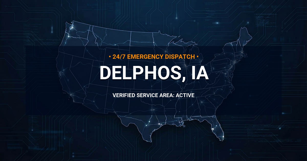 Emergency Plumbing Dispatch Map for Plumbing Services: Delphos, IA