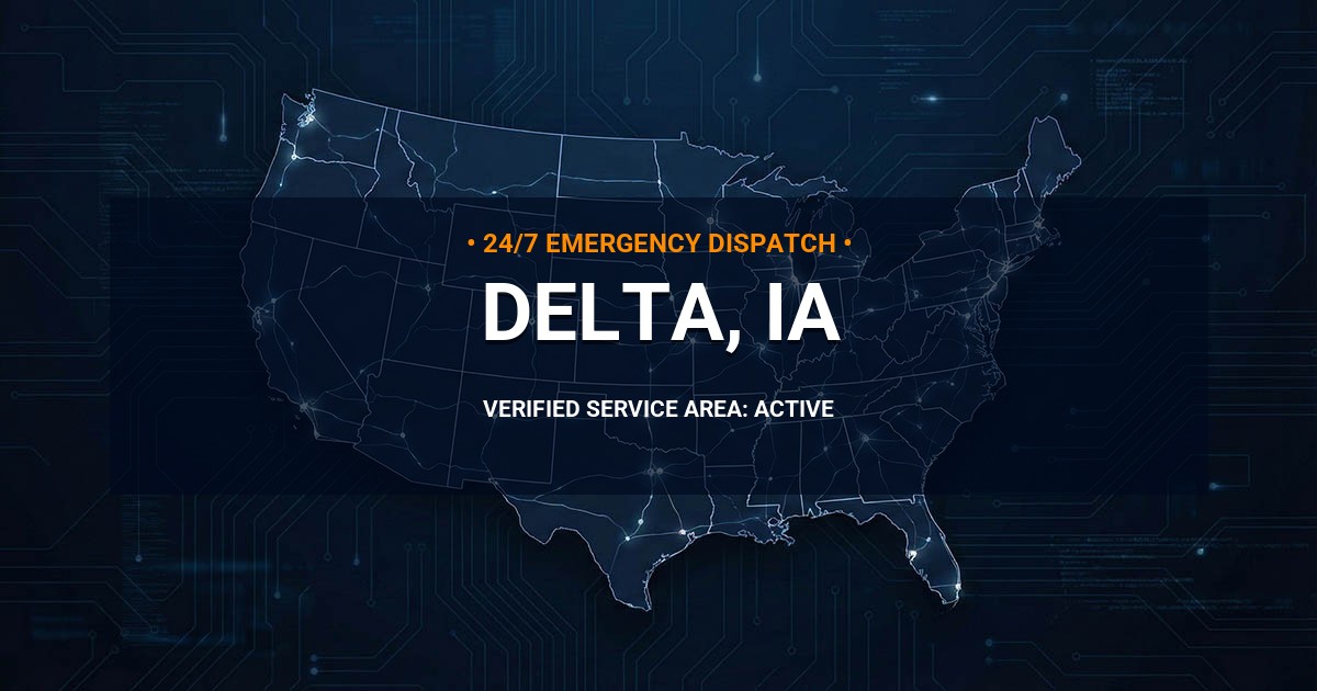 Emergency Plumbing Dispatch Map for Plumbing Services: Delta, IA