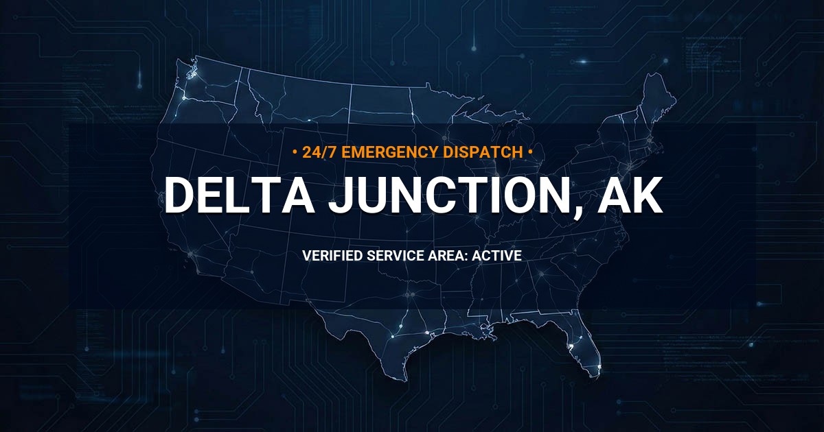 Emergency Plumbing Dispatch Map for Plumbing Services: Delta Junction, AK
