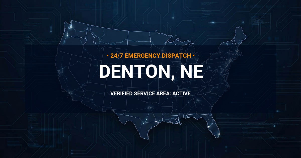 Emergency Plumbing Dispatch Map for Plumbing Services: Denton, NE