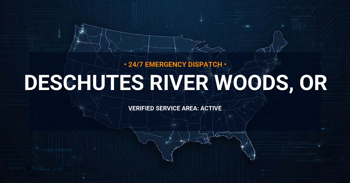 Emergency Plumbing Dispatch Map for Plumbing Services: Deschutes River Woods, OR