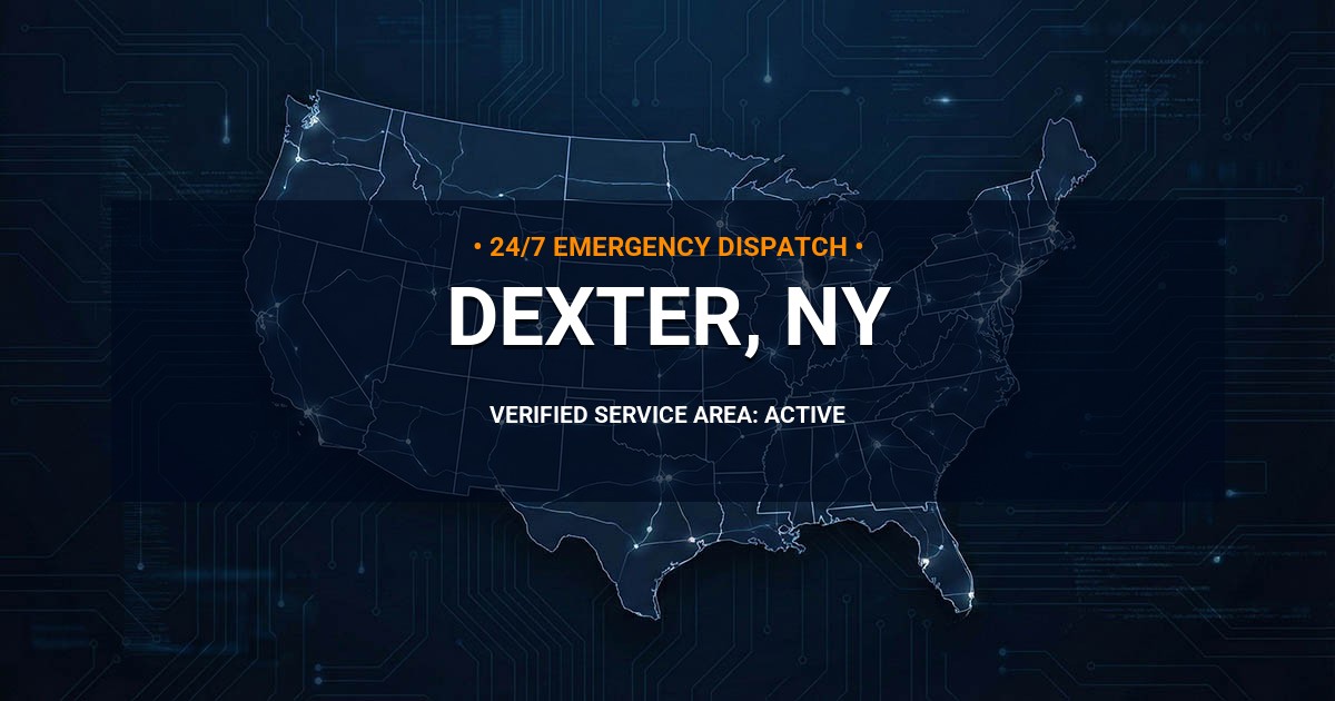 Emergency Plumbing Dispatch Map for Plumbing Services: Dexter, NY