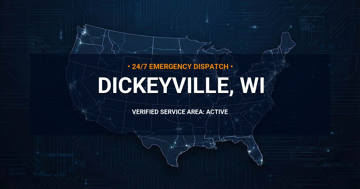 Emergency Plumbing Dispatch Map for Plumbing Services: Dickeyville, WI
