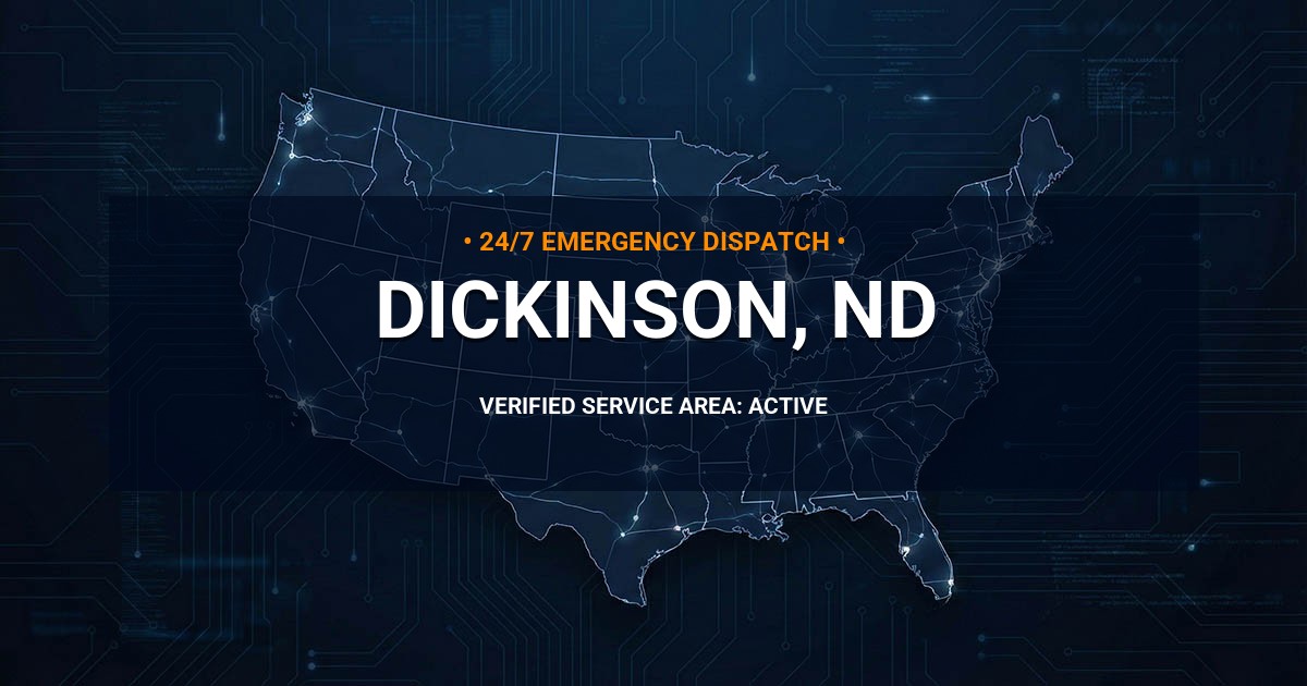 Emergency Plumbing Dispatch Map for Plumbing Services: Dickinson, ND