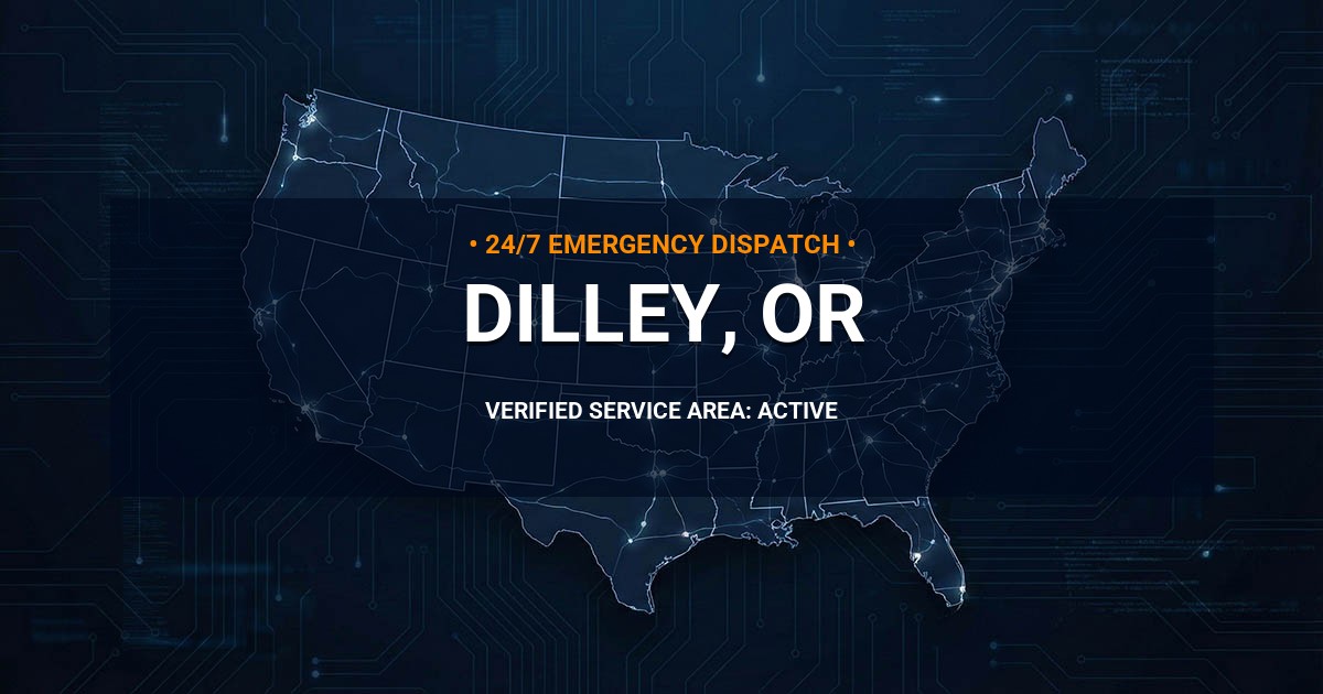 Emergency Plumbing Dispatch Map for Plumbing Services: Dilley, OR