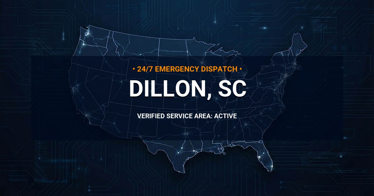 Emergency Plumbing Dispatch Map for Plumbing Services: Dillon, SC