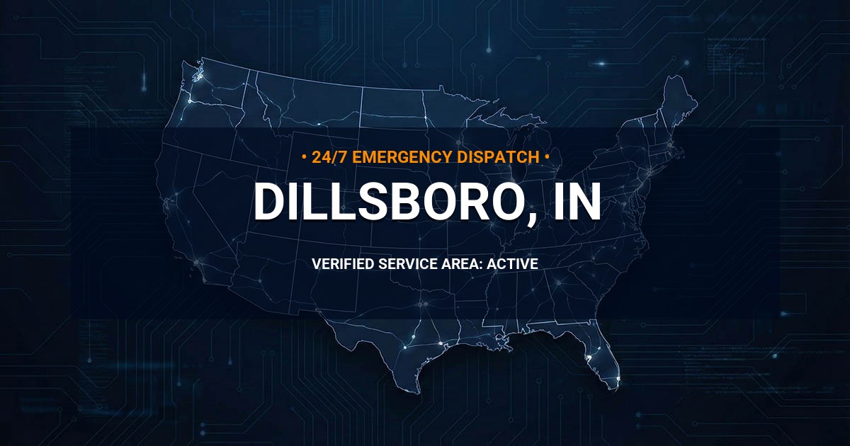 Emergency Plumbing Dispatch Map for Plumbing Services: Dillsboro, IN