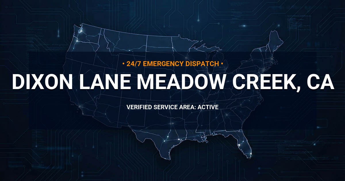 Emergency Plumbing Dispatch Map for Plumbing Services: Dixon Lane-Meadow Creek, CA