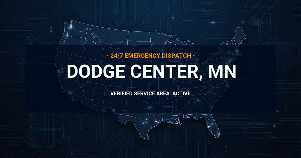 Emergency Plumbing Dispatch Map for Plumbing Services: Dodge Center, MN