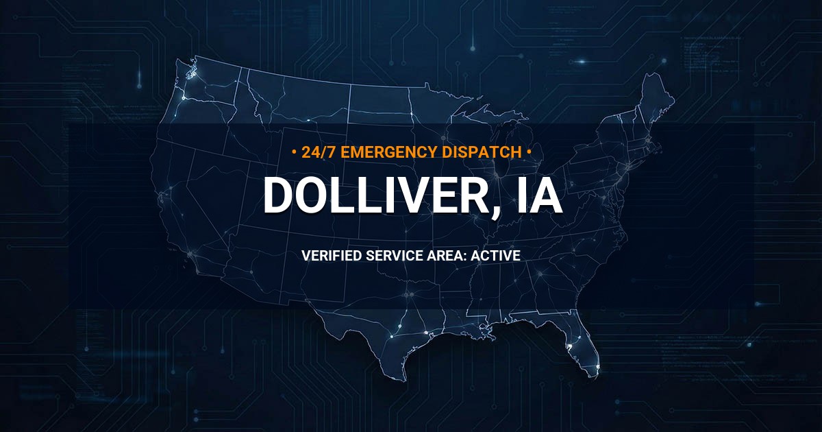 Emergency Plumbing Dispatch Map for Plumbing Services: Dolliver, IA