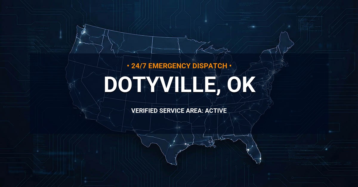 Emergency Plumbing Dispatch Map for Plumbing Services: Dotyville, OK