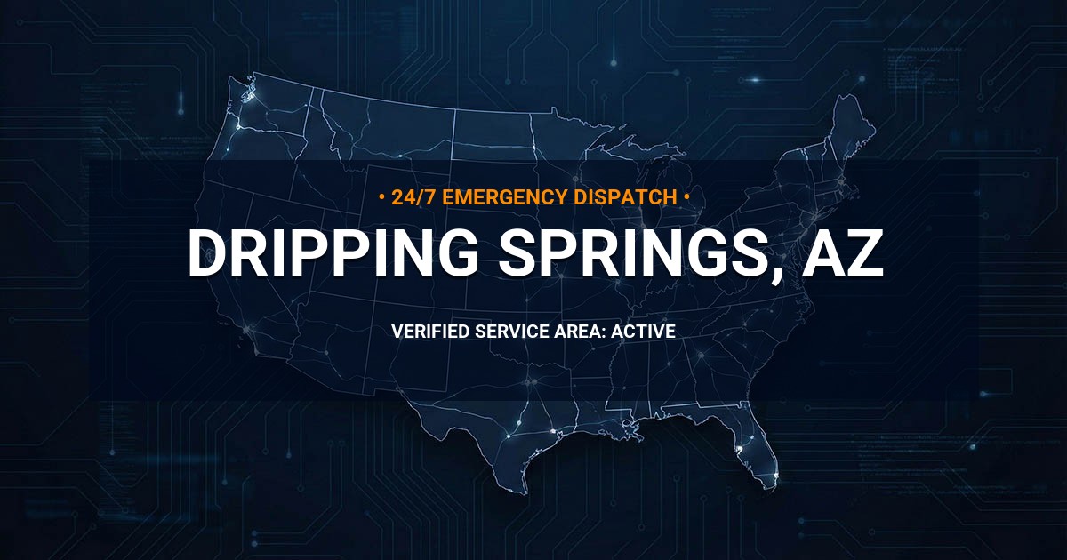Emergency Plumbing Dispatch Map for Plumbing Services: Dripping Springs, AZ