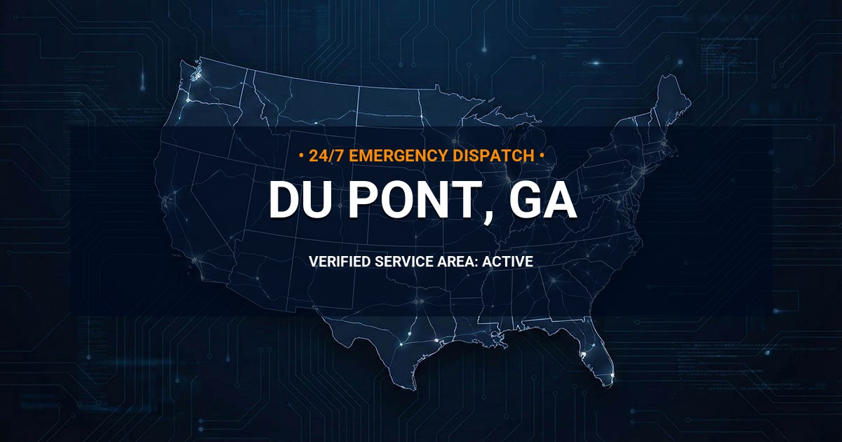 Emergency Plumbing Dispatch Map for Plumbing Services: Du Pont, GA