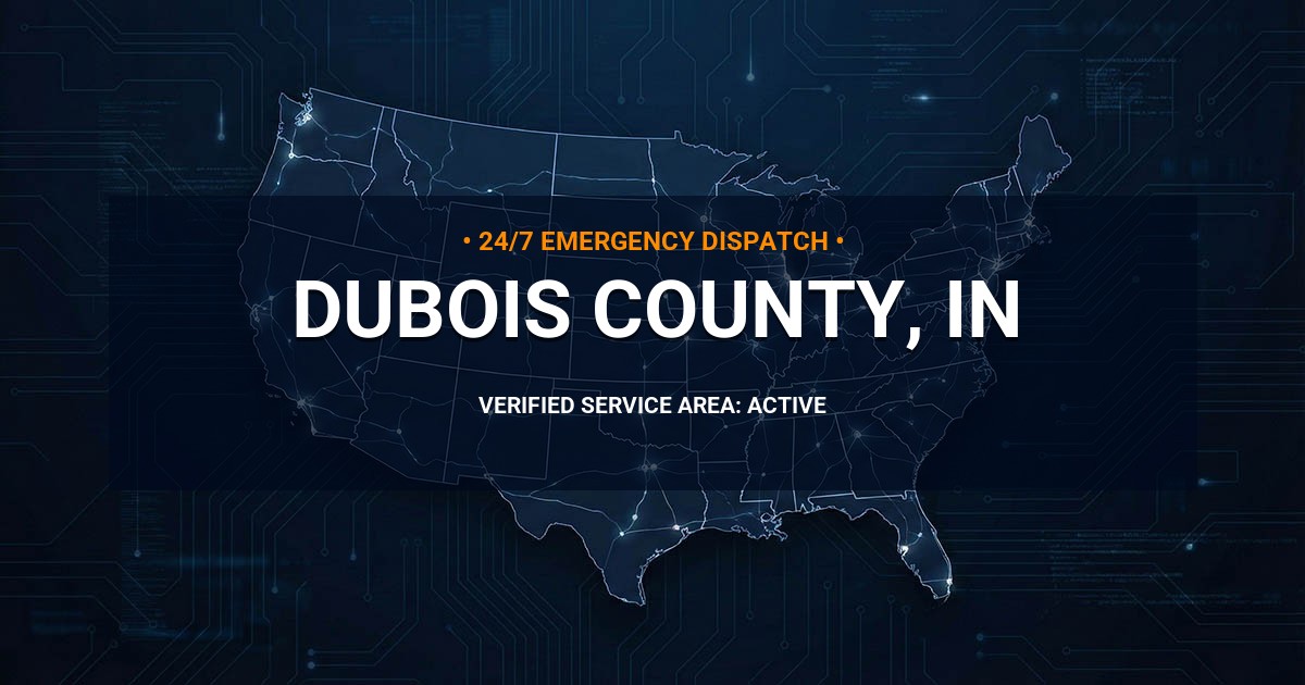 Emergency Plumbing Dispatch Map for Dubois County Plumbing Logistics